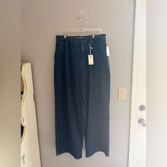 Good American Denim - Good American 90s Pleated Trouser Jeans Woman’s SZ 8 Baggy Wide Leg High Rise
